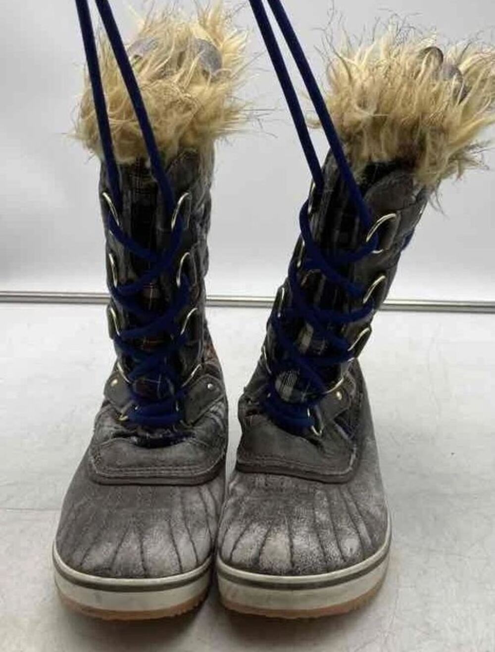 WATERPROOF WINTER WARM Sorel Tofino II Plaid Lace Up Mid Calf Snow Boots 8